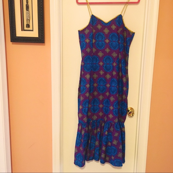Ankara Spaghetti Strap Midi Dress Size M - Picture 2 of 4